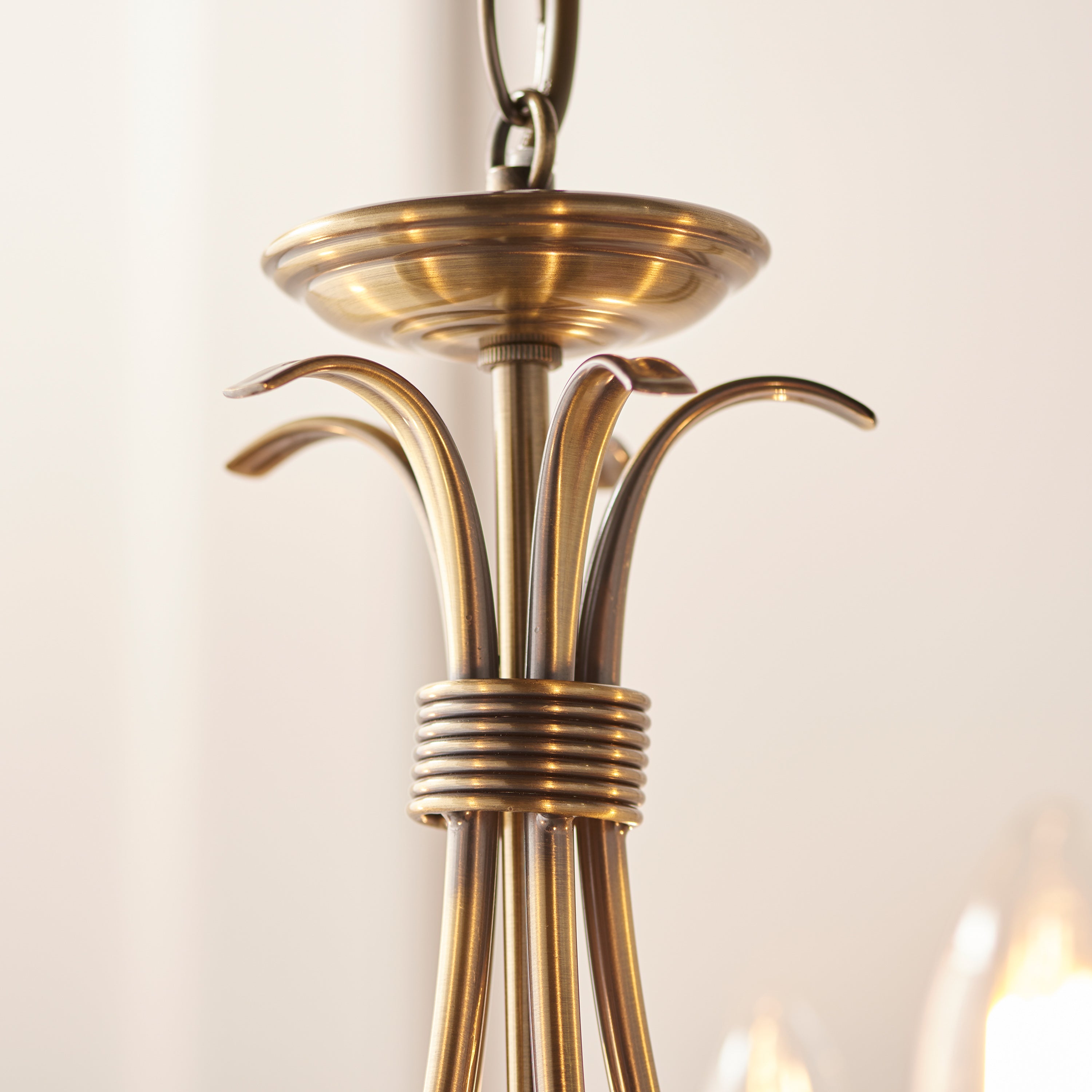 Bridget Antique Brass LED Pendant Light | 5 Lights